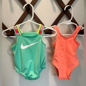 Baby Girl Swimsuit Bundle Nike and Orange Old Navy 0-3 months